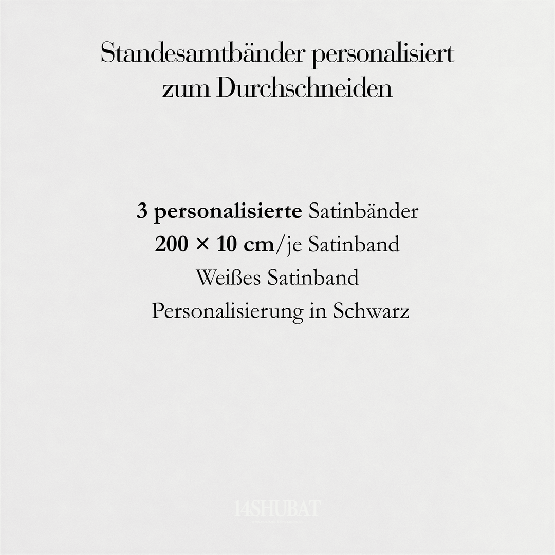 Standesamtbänder personalisiert zum Durchschneiden | 3er Set Hochzeitseinladung.de