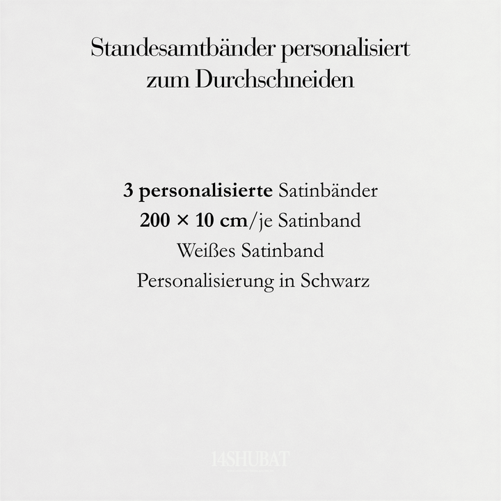 Standesamtbänder personalisiert zum Durchschneiden | 3er Set Hochzeitseinladung.de