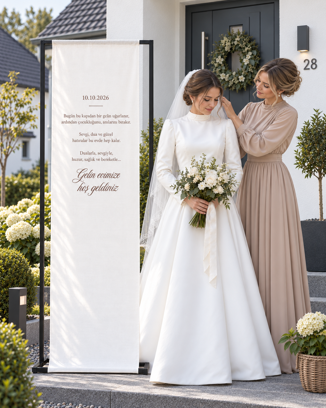 Gelin Evi / Gelin Alma Banner Schild / Abschiedsbanner / Willkommensbanner Hochzeitseinladung.de